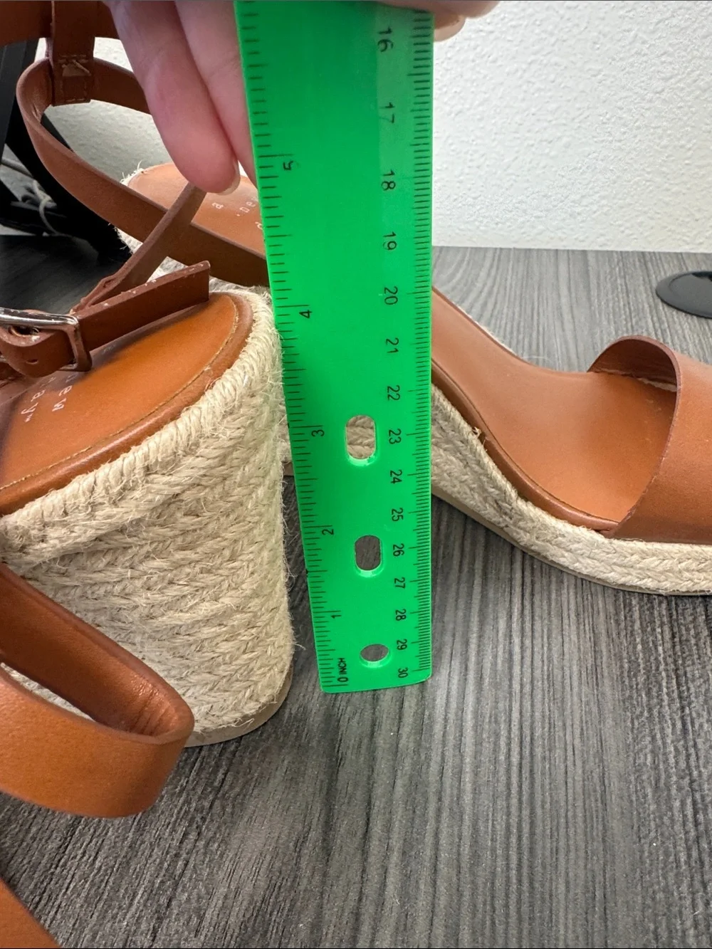 A New day Brown Wedge Espadrille Sandals - Women size 8.5